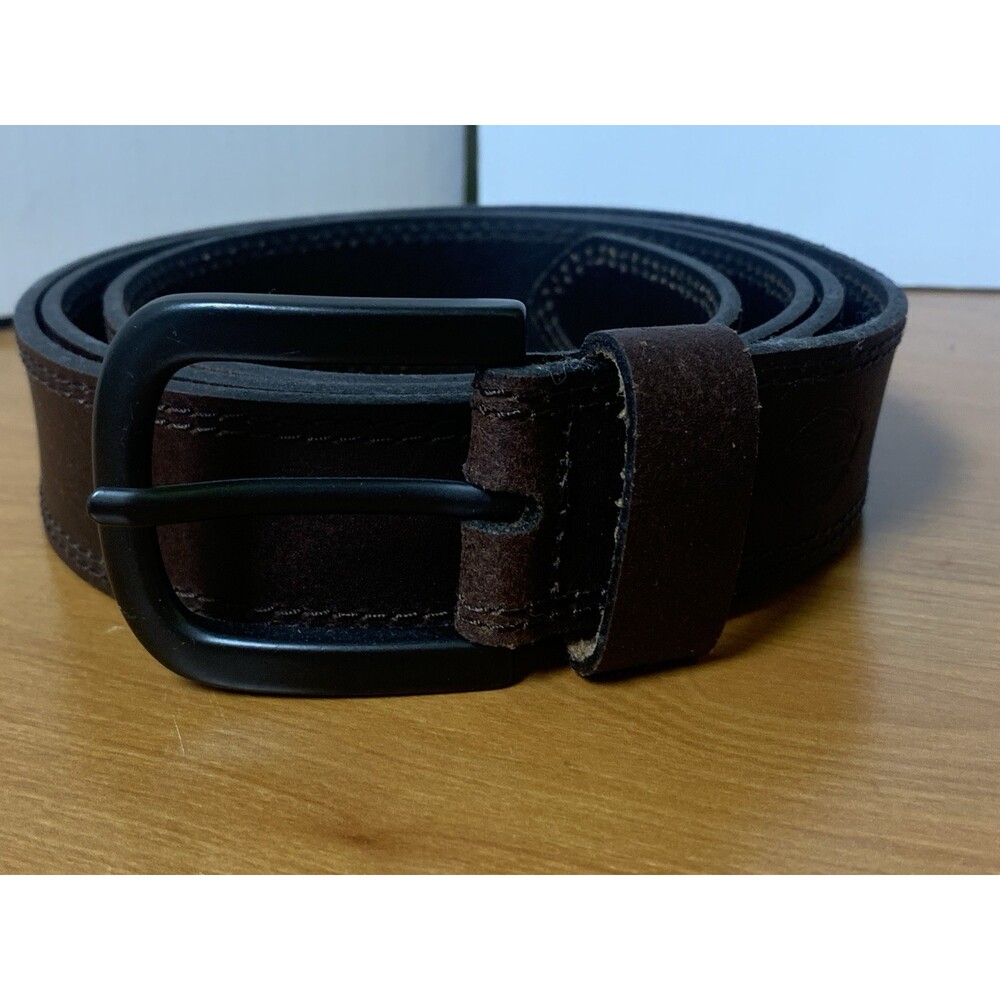 Dickies Brown Leather Men’s Belt Black Buckle Size 52”